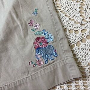 Vintage Y2K Disney Store Women's Medium Eeyore Cropped Pants Winnie the Pooh